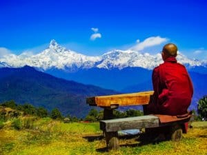 theravada buddhism, himalaya retreat, annapurna range